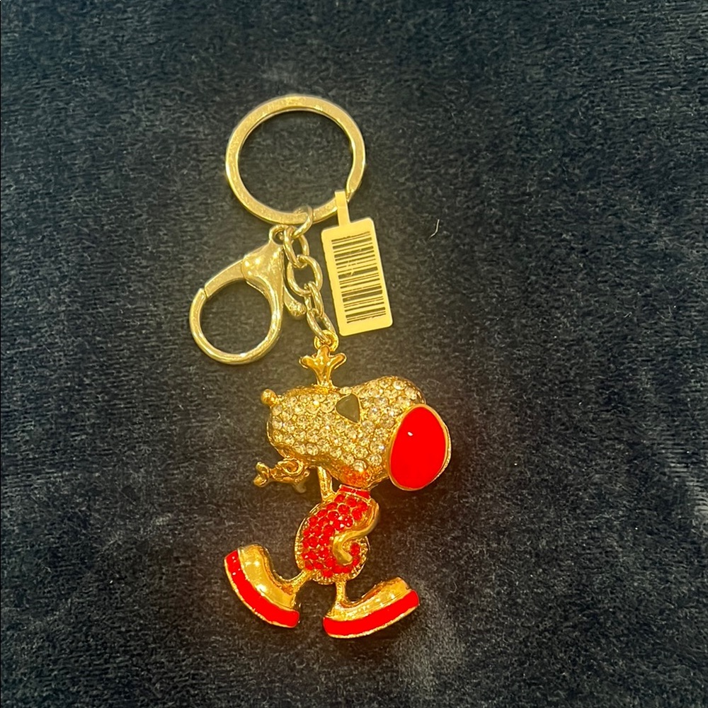 Gold and Red Snoopy Keychain